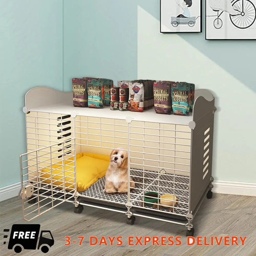 

Dog Kennel with Wheels & Tray Dog Cage Crate Indoor Dog House Wired Cage Crate Dog Kennels for Small/Medium/Large Dog
