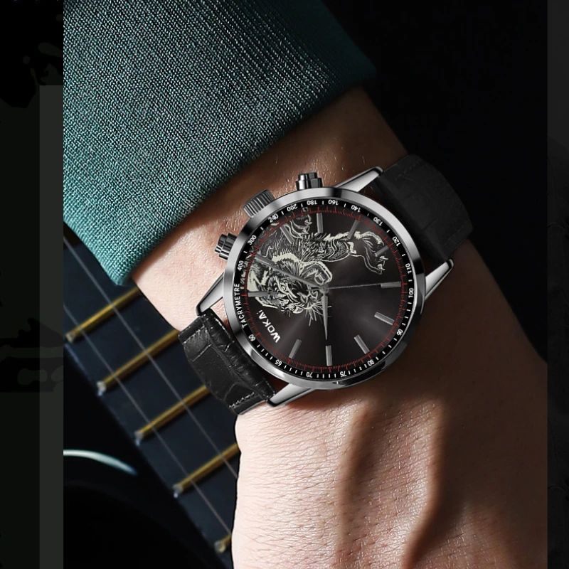 2025 New Fashion Watch Men Tiger Watches Casual Leather Band Analog Quartz Wristwatches Men Montre Homme Reloj Hombre