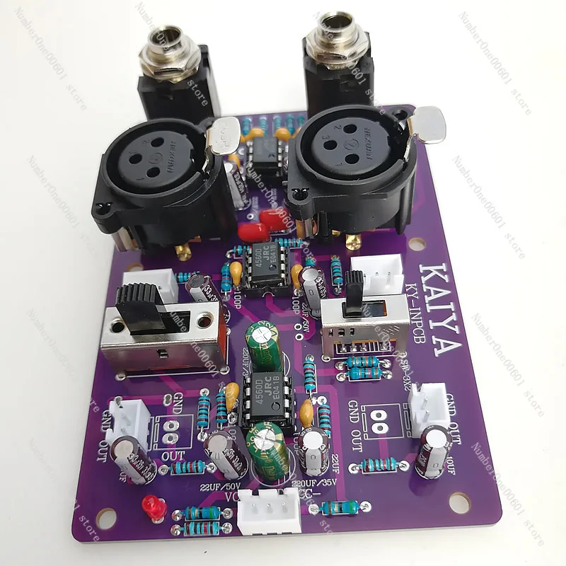 

Effect amplification input board, two-channel stereo balanced input gain BTL bridged fever amplifier front stage