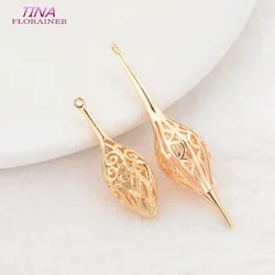 11*33MM 14K Gold Color Brass Charms Pendants Jewelry Making Supplies Diy Bracelet Necklace Earring Findings Accessories