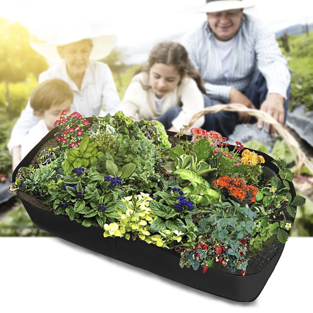

Felt Planter Bags Planting Grow Outdoor Rectangle Plant Fabric Pot Planting Container for Ourdoor Garden Planting