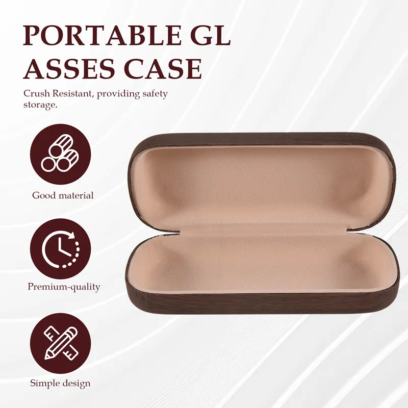 Promotion! Portable Glasses Case Hard Wooden Grain Spectacle Frame Box Reading Glasses Sunglasses Holder Storage Case