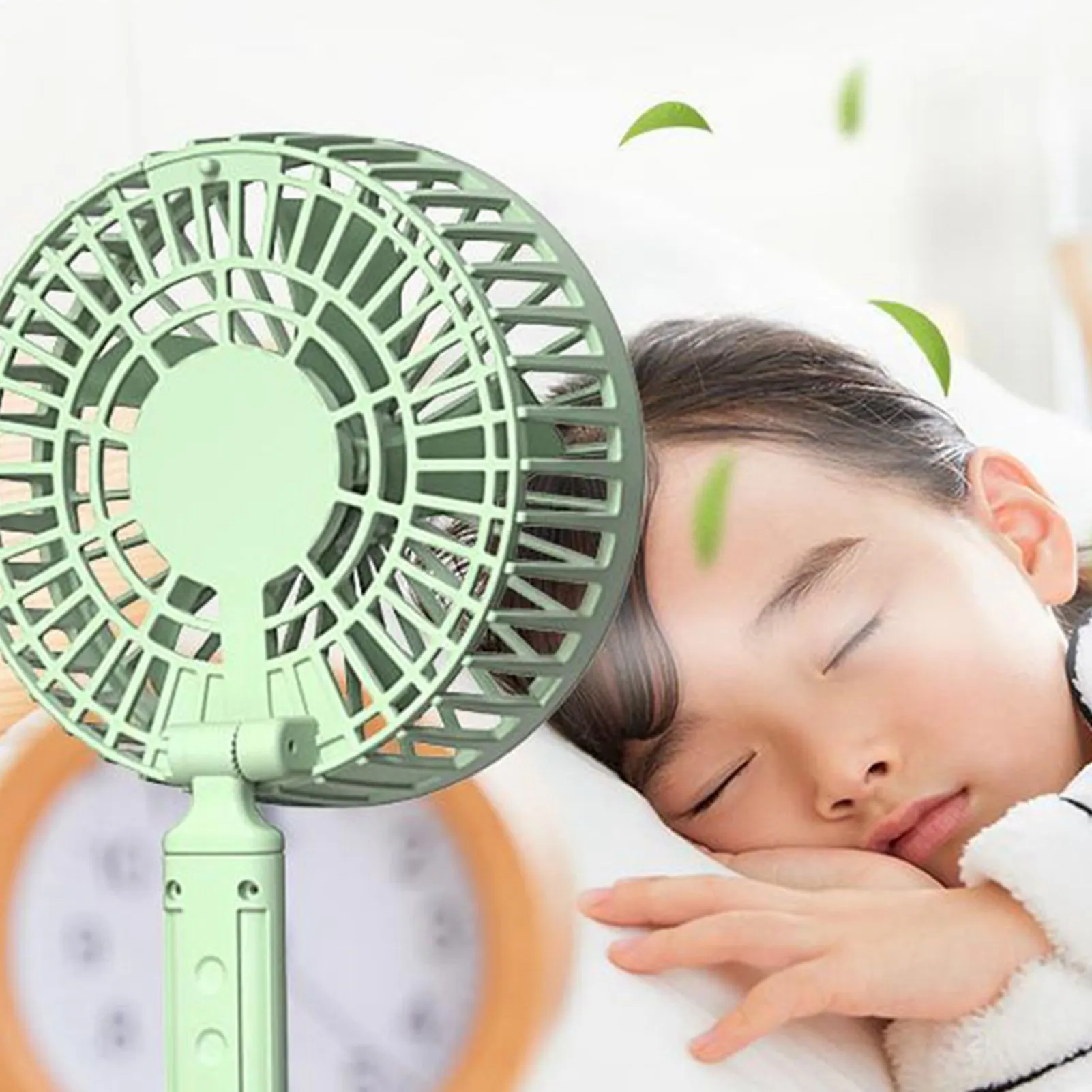 

Folding Portable Telescopic USB Fan 3 Speeds Quiet Table Desk Fan Standing Fan for Bedroom Office Camping Travel