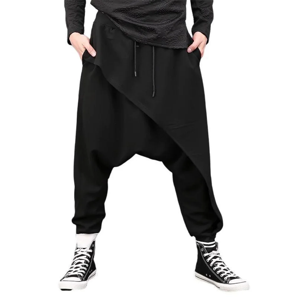 Men Cosplay Hanging Crotch Harlan Pants Costume Outfits Halloween Carnival Suit Spring Loose Harlan Pants