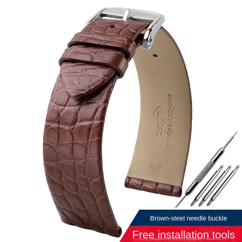 Thin Crocodile Leather Watch Strap For Longines Presence Lyre Band for Men and Women L4 L2 La Grande Series 13 14 16 18 19 20mm