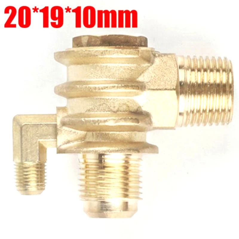 1pcs 3-Port Check Valve Brass Male-Threaded For Compressor Small Air Pump Oil Free Machine Piston Type Direct Connection Parts