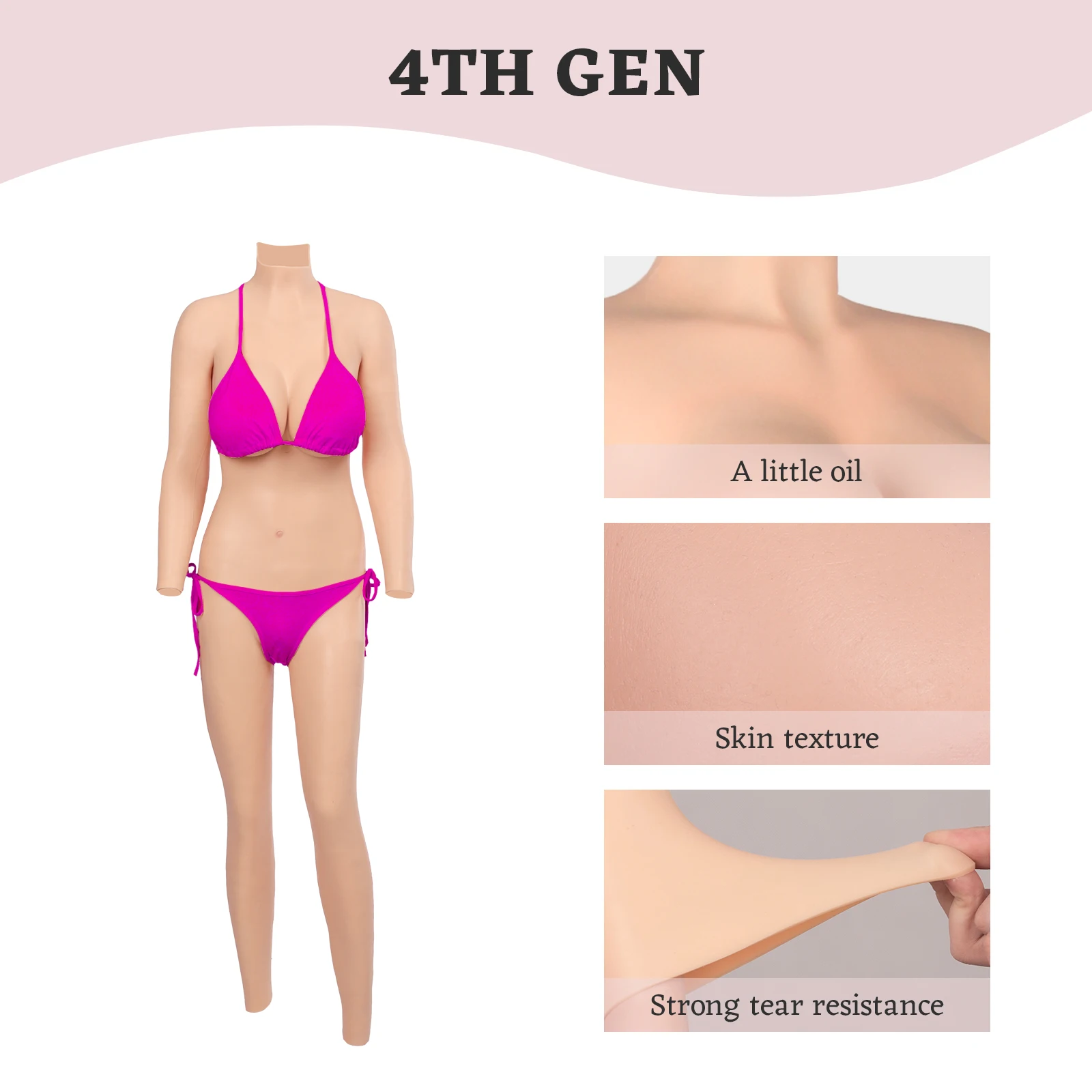 CYOMI 8th Gen Fake Boobs Silicone Full Bodysuit Realistic Breast Forms Transgender Crossdressers Male to Female Cosplay Shemale