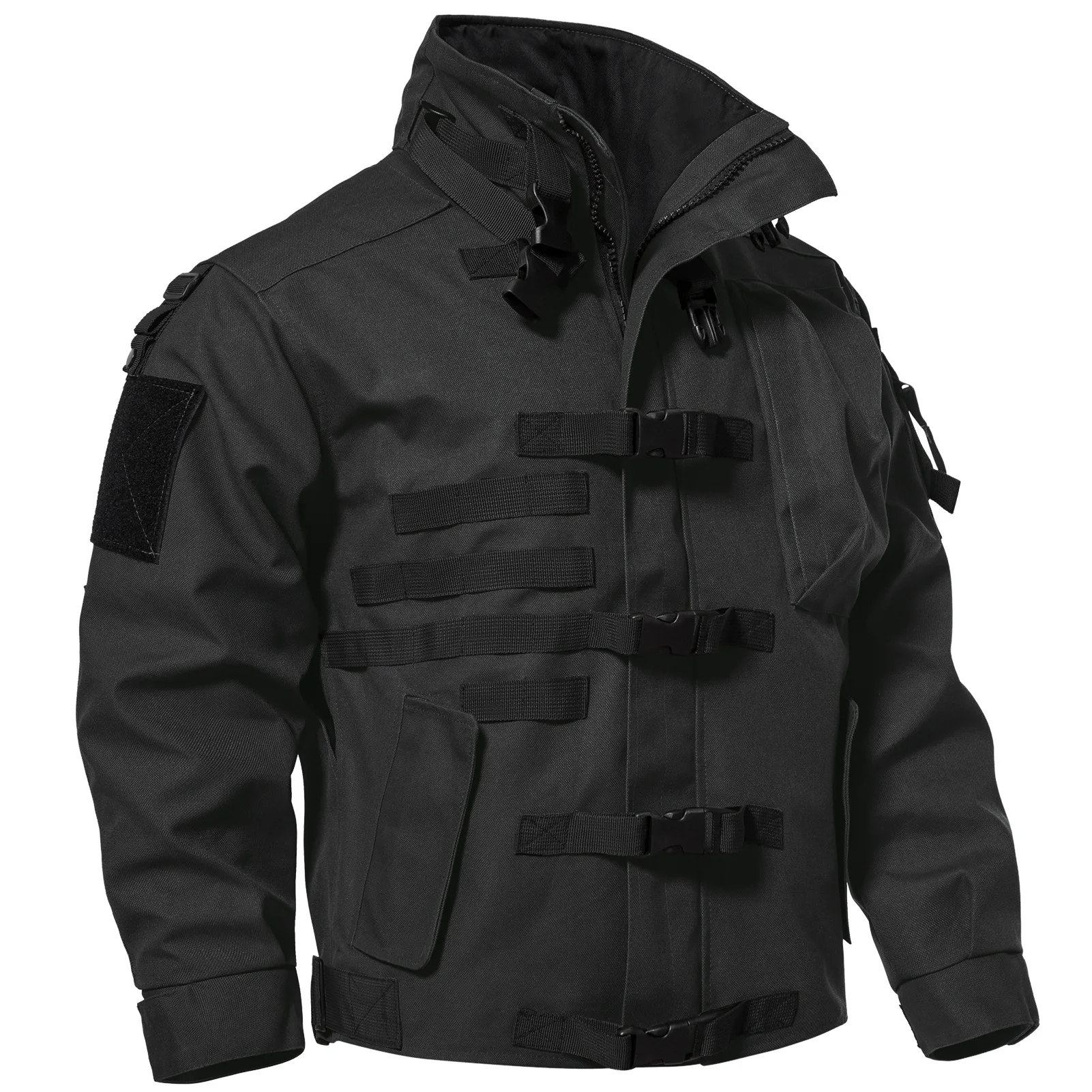 Men\'s Tactical Cargo Jackets Casual Multi-pocket Wear-resistant Motorcycle Coats Outdoor Windproof Combat Bomber Military Jacket