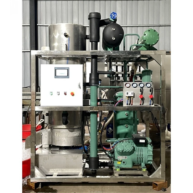 Air Cooling Tube Ice Making Machine 1000kg-5Ton with Ice Hopper for Beverage Production Industrial Commercial Custom