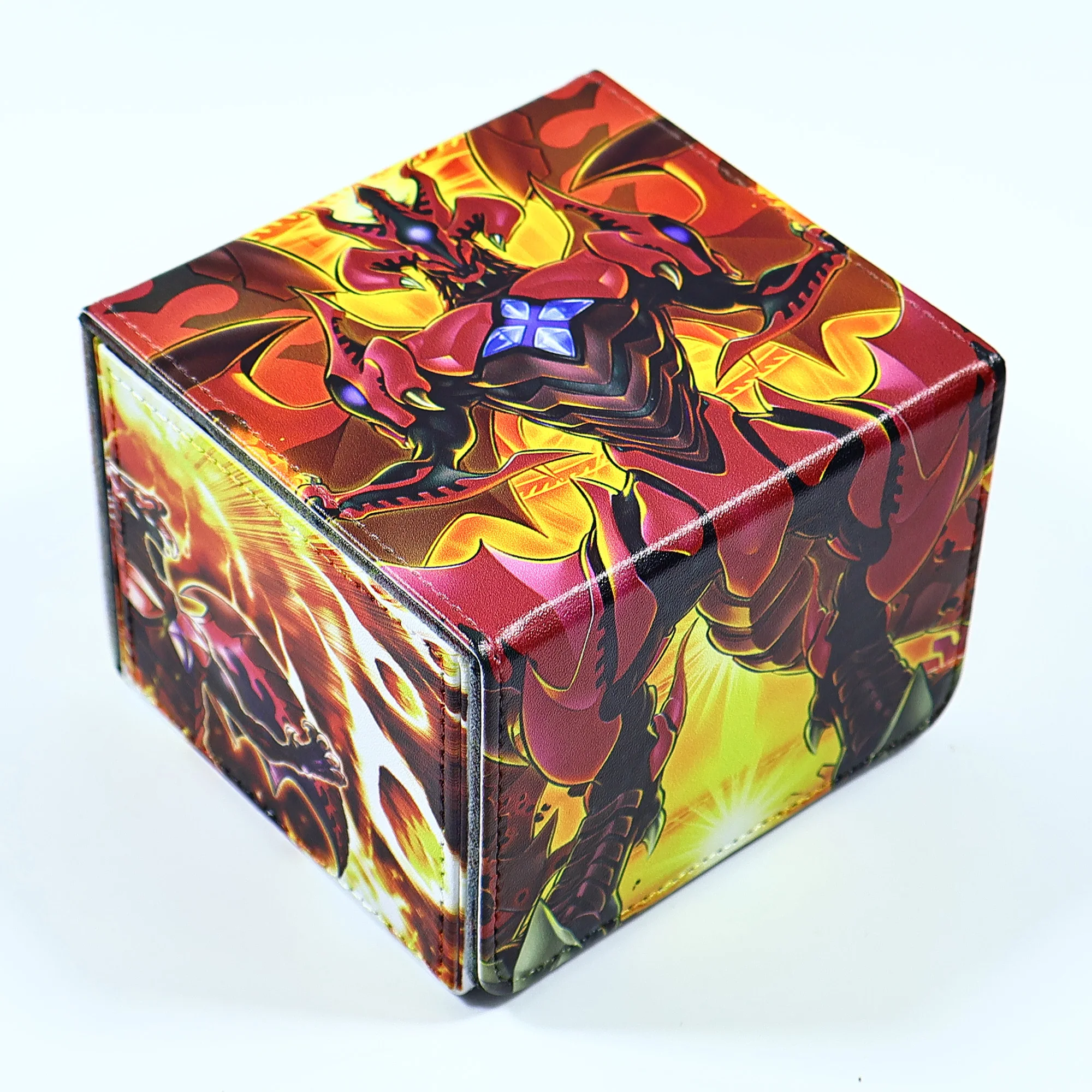ديي يو غي أوه! صندوق تخزين بطاقات Red Dragon Archfiend Ygo Red Supernova Dragon Leather Collection Card Protection Box دمى هدايا