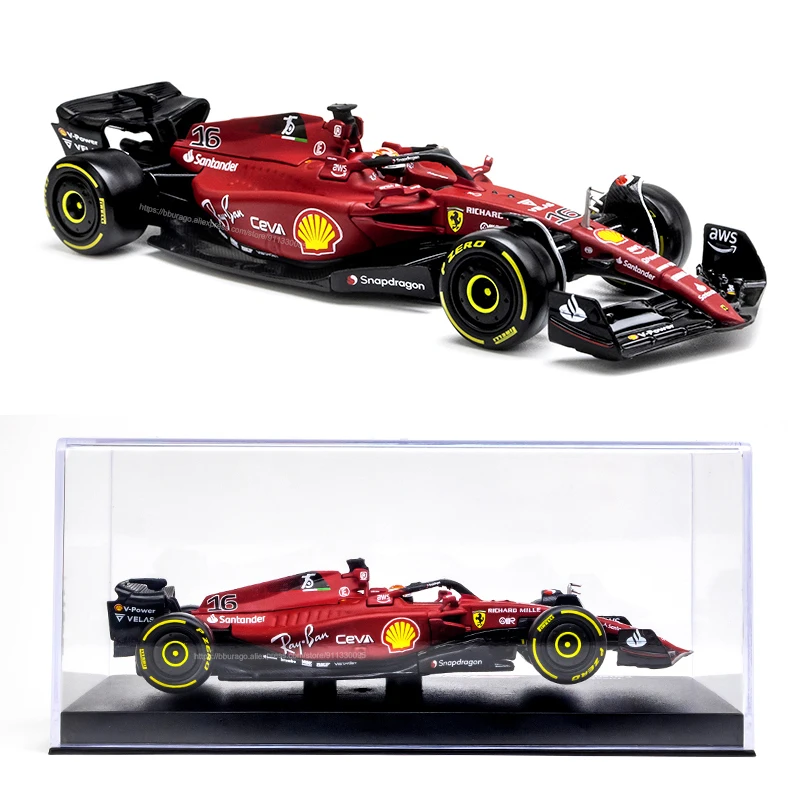 1:43 bburago mais recente f1 2022 scuderia ferrari F1-75 16 # leclerc 55 # sainz liga carro die cast modelo de carro brinquedo coleção presente