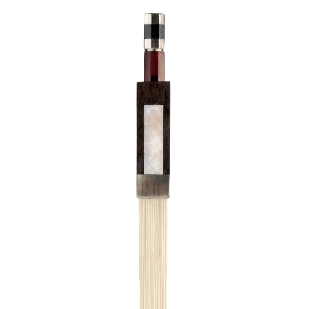 Mugig 4/4 Violin Bow Brazilwood Octagonal Stick Ebony Frog W/ Paris Eye Inlay Sheepskin Grip White Mongolia Horsehair