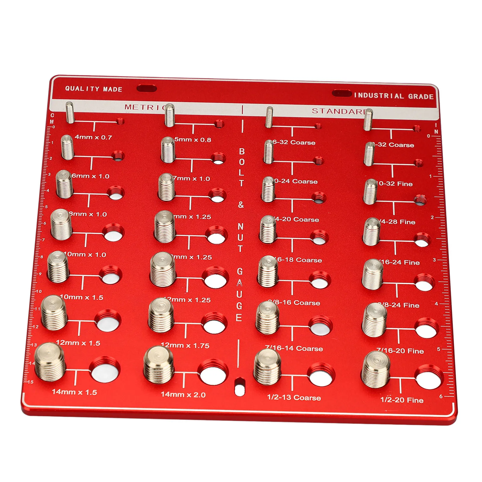 Nut And Bolt Thread Checker 28 Holes Wall Mount Inch And Metric Thread Checker Bolt Nut Identifier Gauge