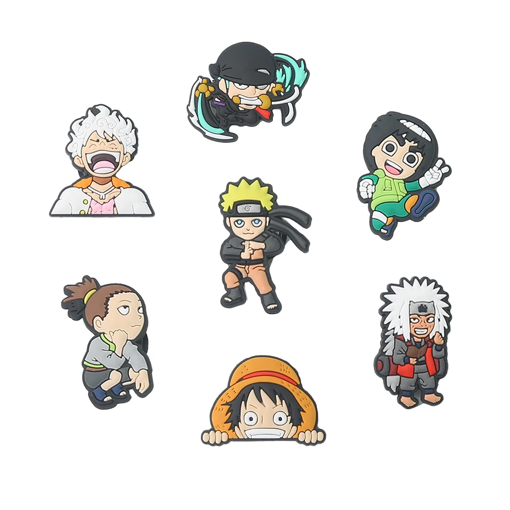 1-7pcs Pop Japanese manga Shoe Charms Shoe Accessories Children Shoe Decorations Fit Wristband Classic Clog Charms Party Present image 2