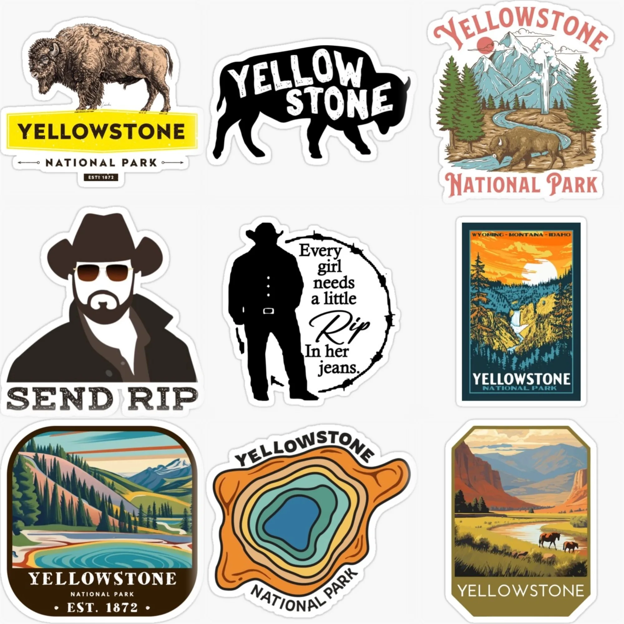 

Yellowstone National Park Scenery PVC Waterproof Car Sticker for Decorate Car Motorcycle Helmet Fridge Wall Decal Accessories