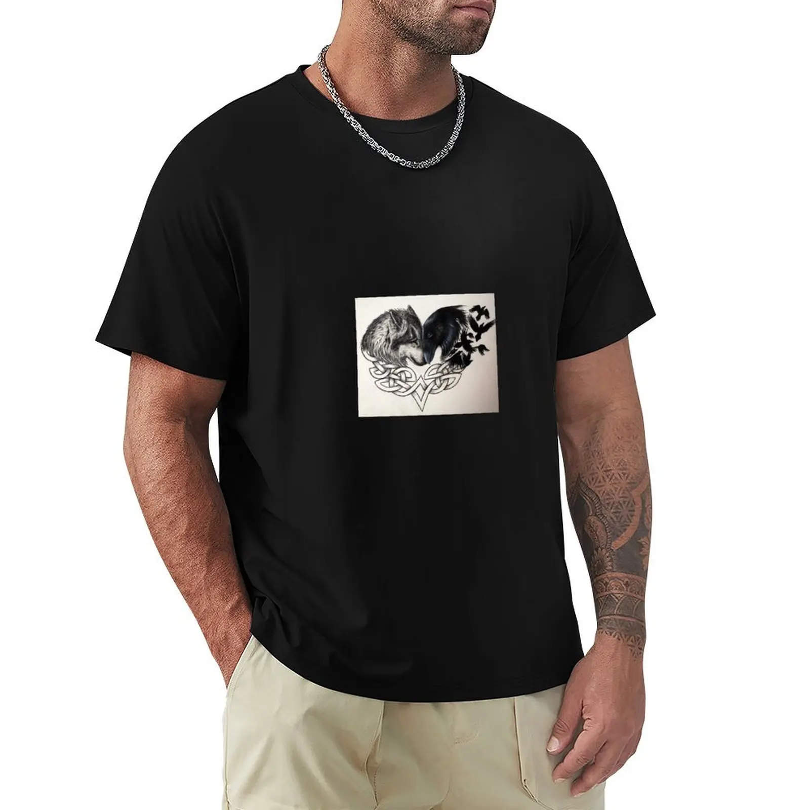 

Wolf love T-Shirt Daily Wear Plain Short Sleeve Shirt