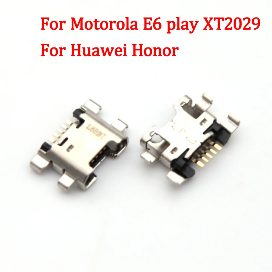 100pcs Micro USB Connector 5pin Charging Port Dock For Motorola E6 play XT2029 Huawei Honor Y6 Y9 Y5 2018 Youth 9 Lite Enjoy 7S