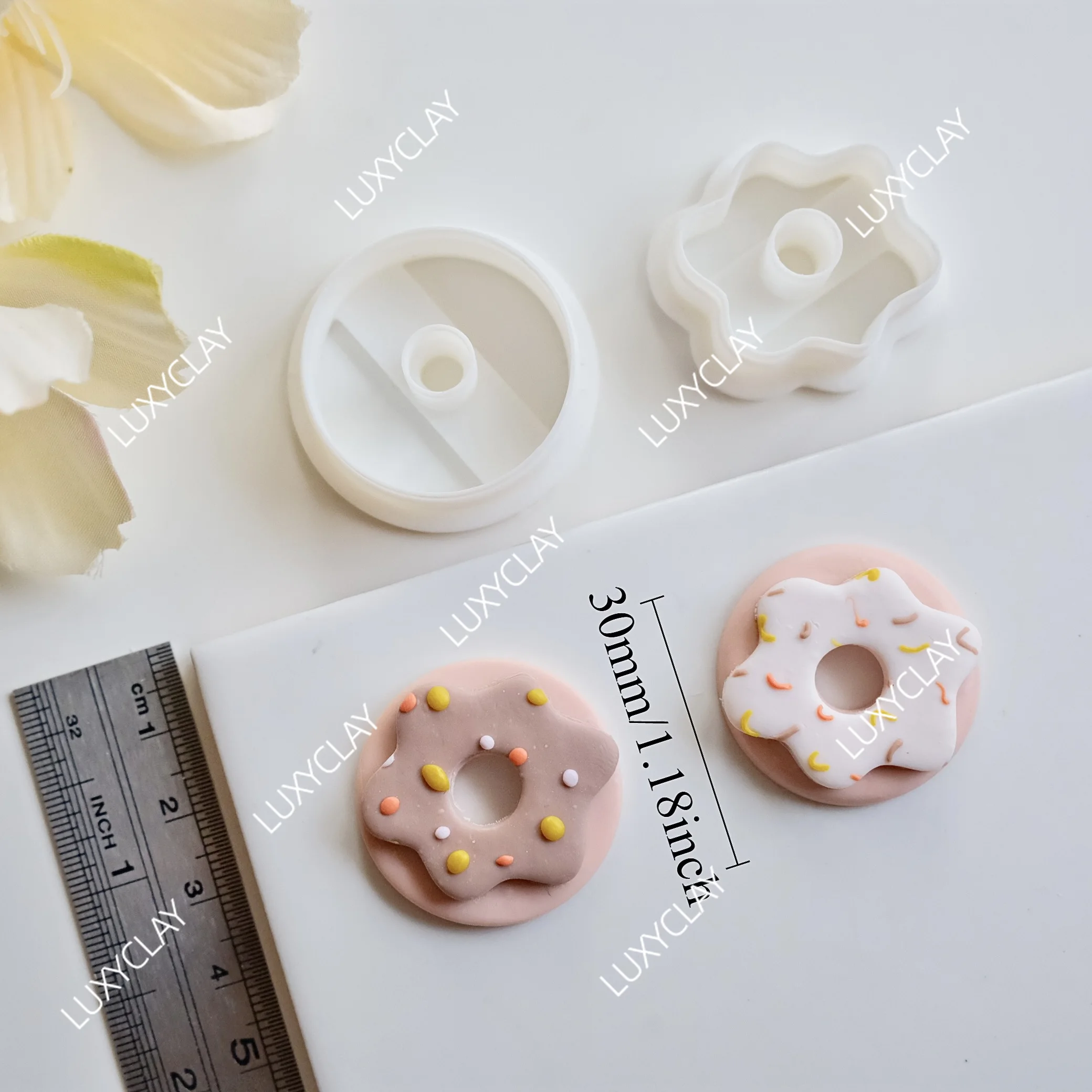 2pcs/set Floral Donut Shape Clay Earring Cutters Geometric Round Dangle Clay Cutters DIY Pendant Jewelry Necklace Making Tools