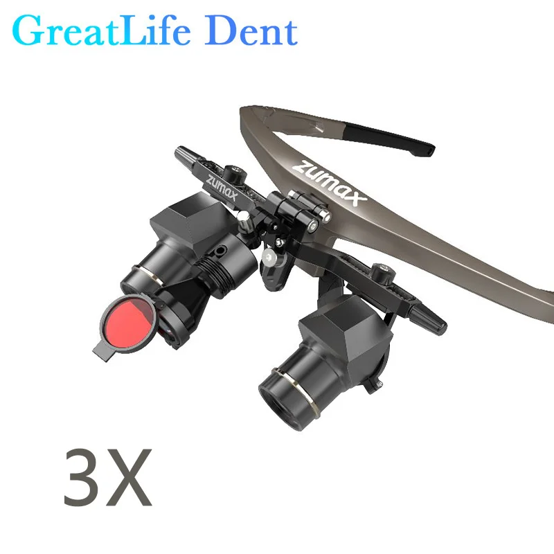 GreatLife Dent 3X ZUMAX DFK Dentisit Surgical Headlight Surgery Beyond Vision Dental Magnifier Refractives Binocular Loupes