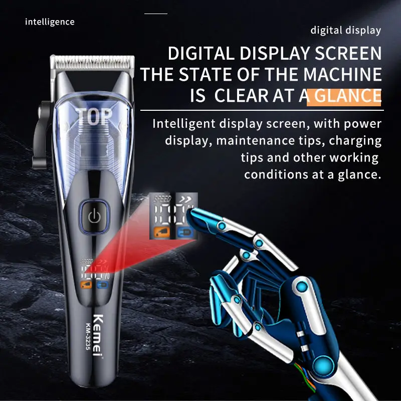 Kemei KM-3235 Professional Hair Clipper Adjustable Hair Trimmer For Men Barber Shop Electric Beard Haircut Machine Rechargeable
