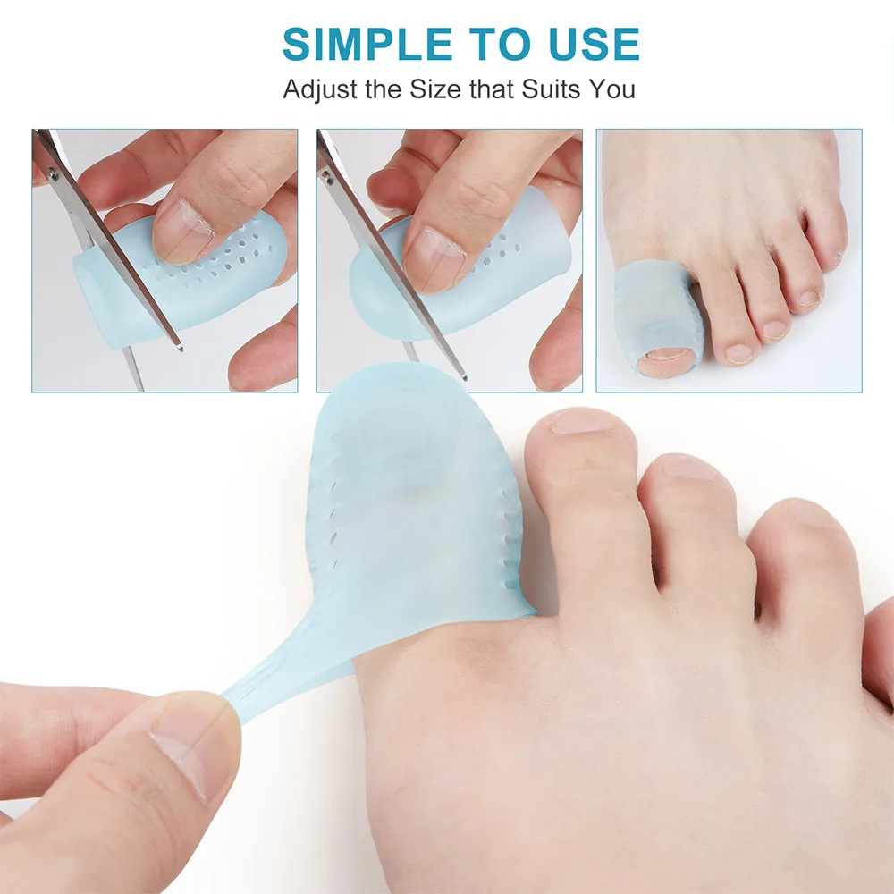 Silicone toe cover anti-friction and toe separation correction