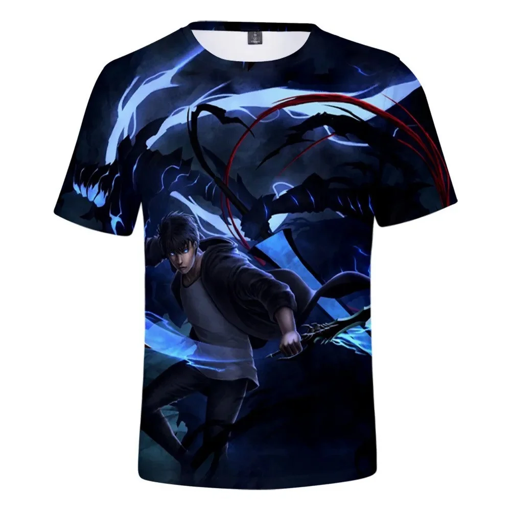 

Solo Leveling T-shirts New Merch Summer Women Men Fashion Casual Short Sleeve Tee Streetwear Fashion Tee Basic Tops Camiseta