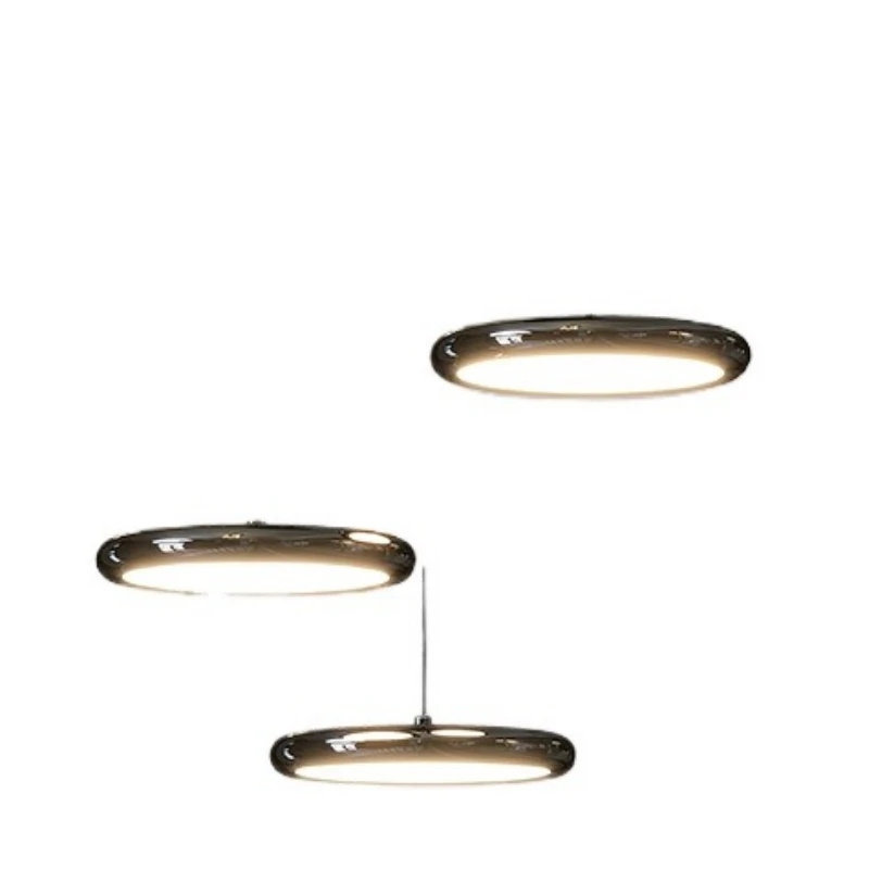 

Light luxury restaurant chandelier, modern minimalist three-headed bar, chandelier Nordic minimalist, round long plate