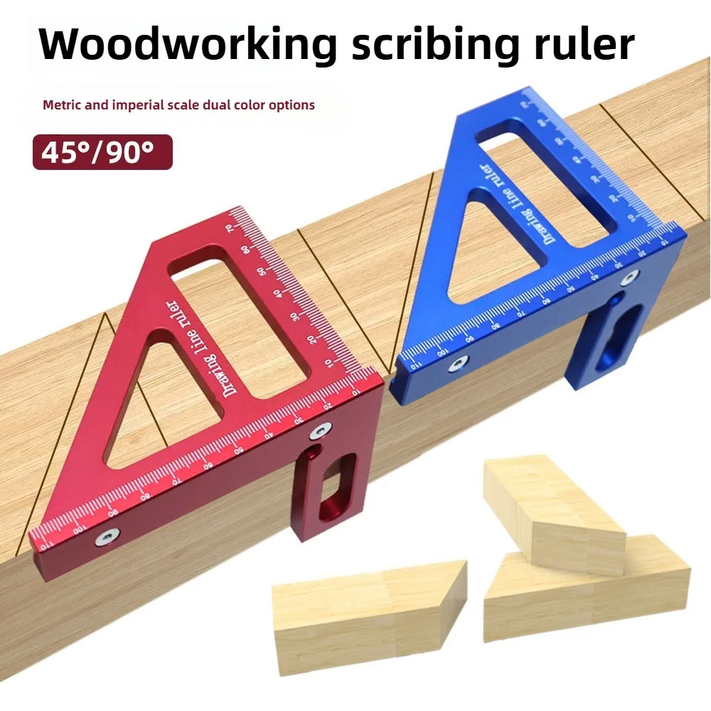 

Aluminum Alloy Woodworking Ruler Triangle Square 45 90 Degree Multi-Angle Layout Protractor Engineer Carpenter Measuring Tool