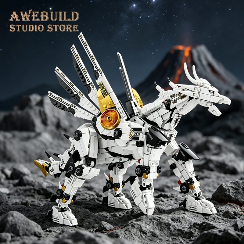 Mechanical Dragon Mecha Pegasus 3D Model Bricks Kit Mech Animal Building Set Cyberpunk Cobra MOC Blocks STEM Toys Adult DIY Gift view 5