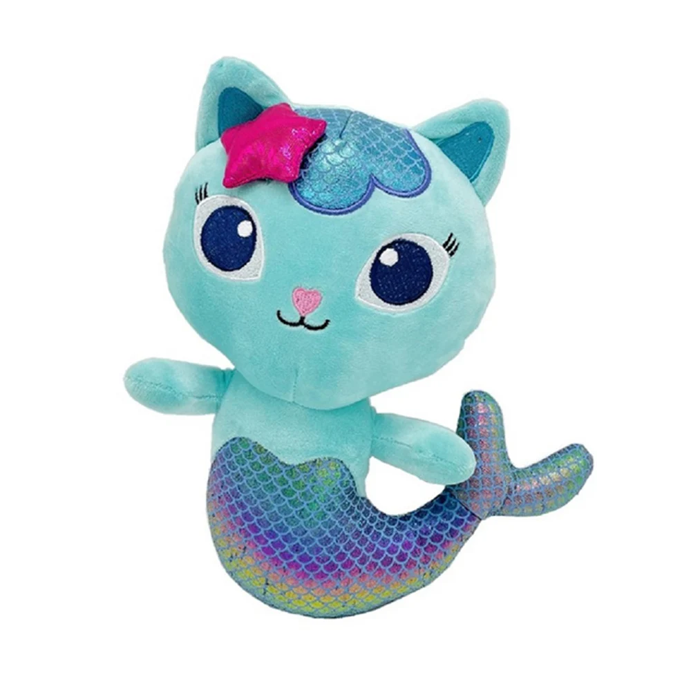 Regalo encantador casa de muñecas Gabby juguete de peluche Mercat dibujos animados animales de peluche gato sonriente coche abrazo de gato muñeca de niña Gaby pegatina de cumpleaños para niños