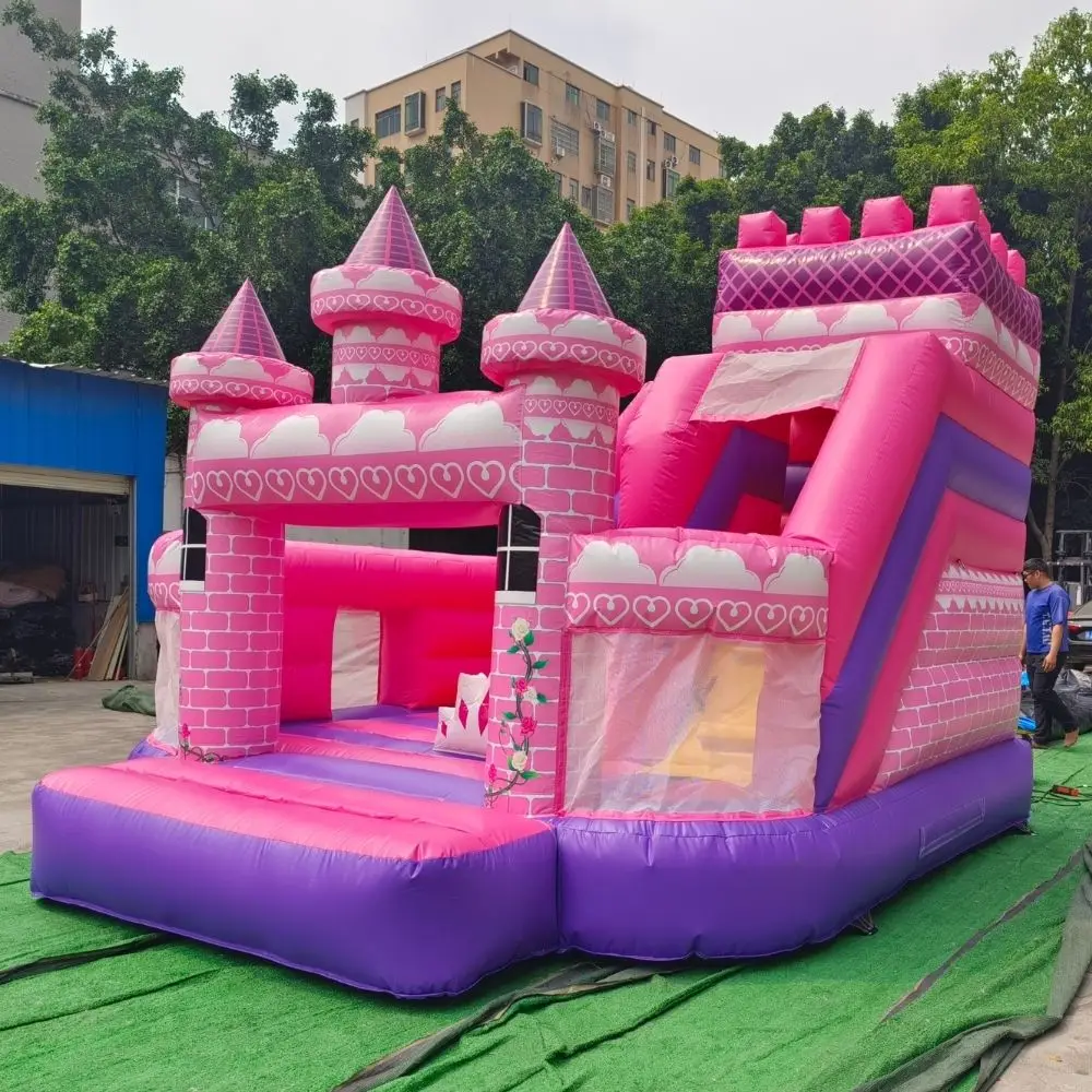 Customized Princess Inflatable Bouncer Bounce House Jumper Bouncy Castle With Slide Outdoor Jumping Castle Combo