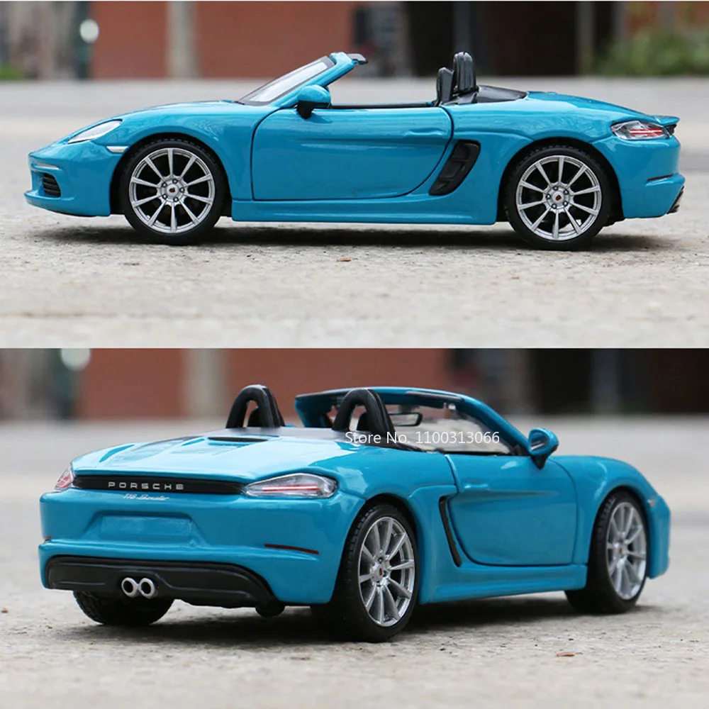 1/24 Porsche 718 Boxster Alloy Car Model High Simulation Vehicle Toy Four Wheel Suspension Design Sport Car Model for Boys Gifts