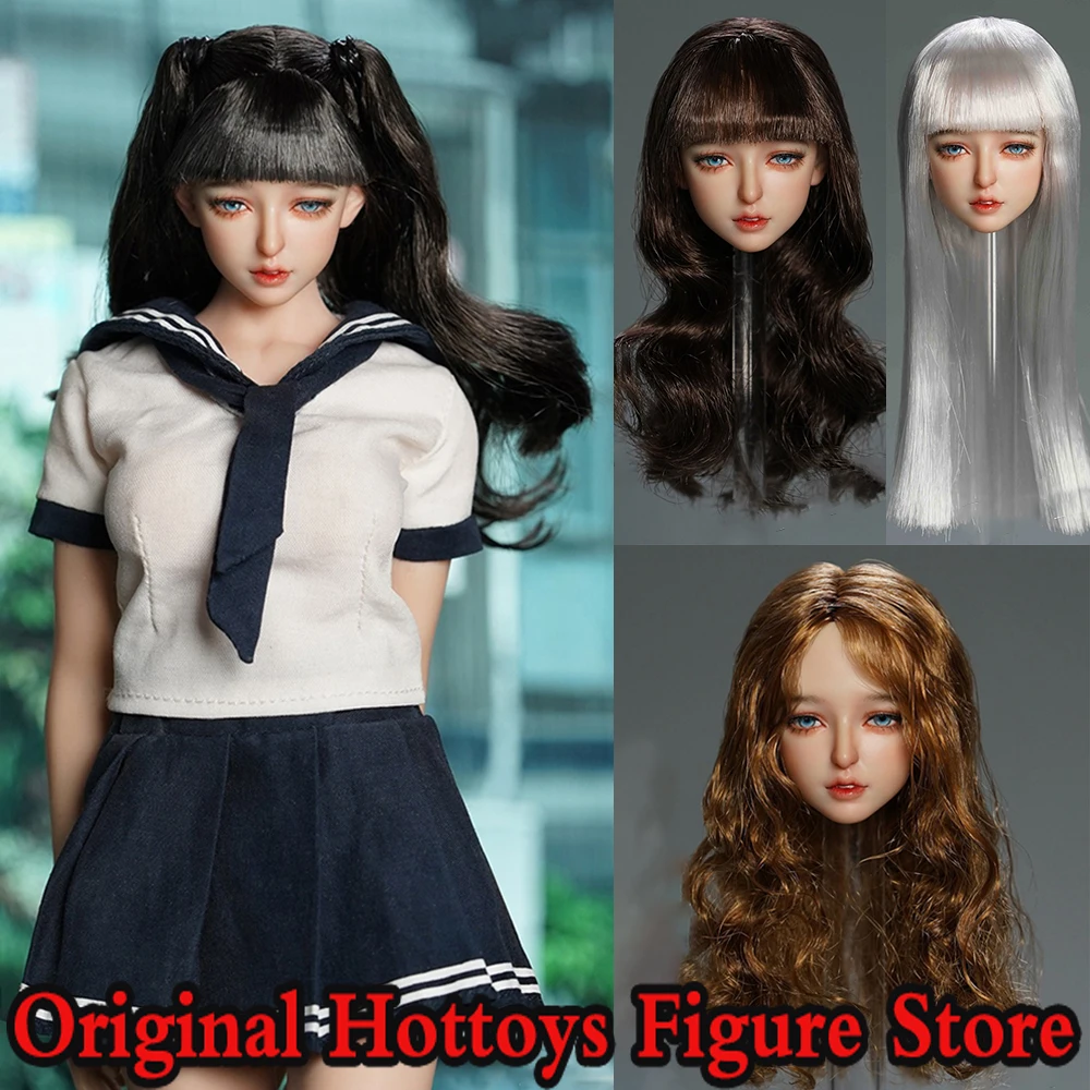 

KIDKING KKP004 1/6 Scale Female Soldier Head Sculpture Bella Long Hair Beauty Head Carving Fit 12-inches Action Figure Doll Body