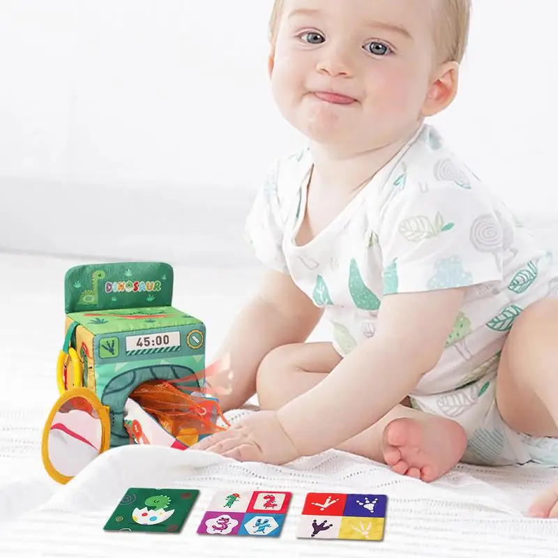 Caja de pañuelos para bebé, caja de pañuelos masticable suave con forma de lavadora de dibujos animados, juguete sensorial, juego de Aprendizaje Temprano para niños