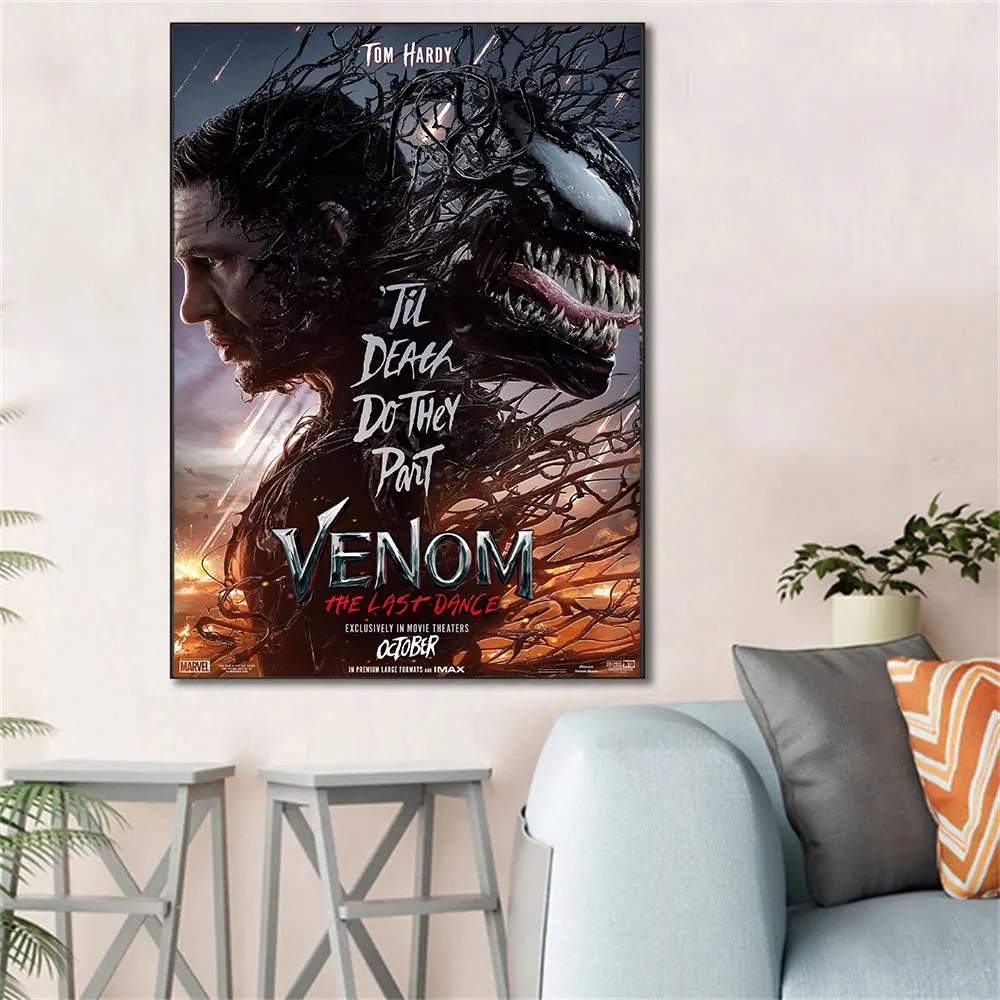 

2024 New Movie Marvel Venom The Last Dance Poster Art Canvas Painting Wall Art Print Home Decor Picture For Kids Room Livingroom