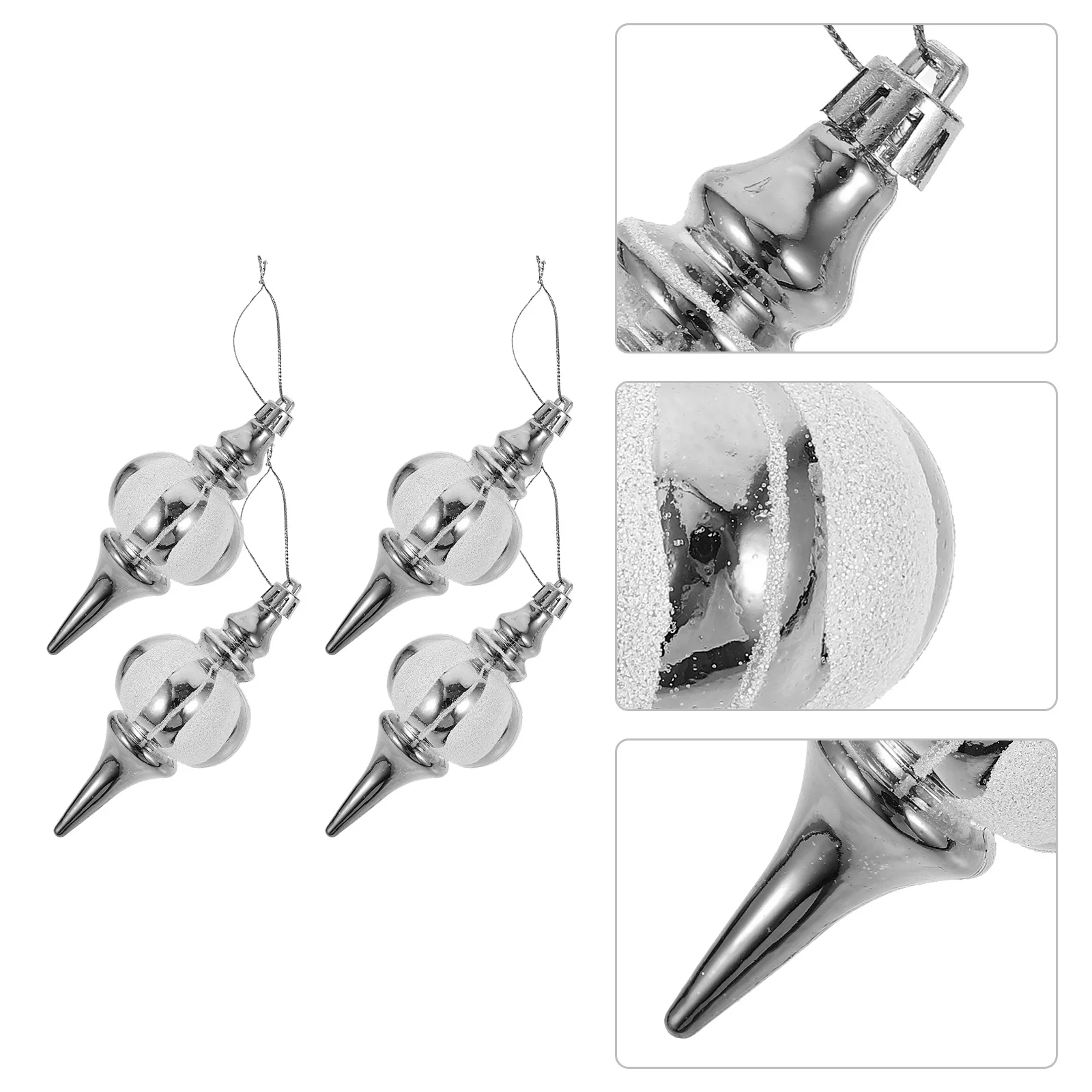 

4pcs Painted Ball Pendants Christmas Tree Hanging Ornaments Xmas Decor For Party Home Decoration Xmas Tree Diy Ornament Supplies