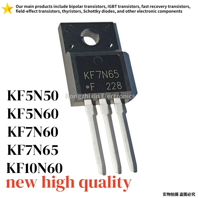 10PCS NEW KF5N50 KF7N60 KF7N65 KF10N60 KF5N60 TO-220F N-channel mosfet 5N50 7N60 7N65 10N60 5N60