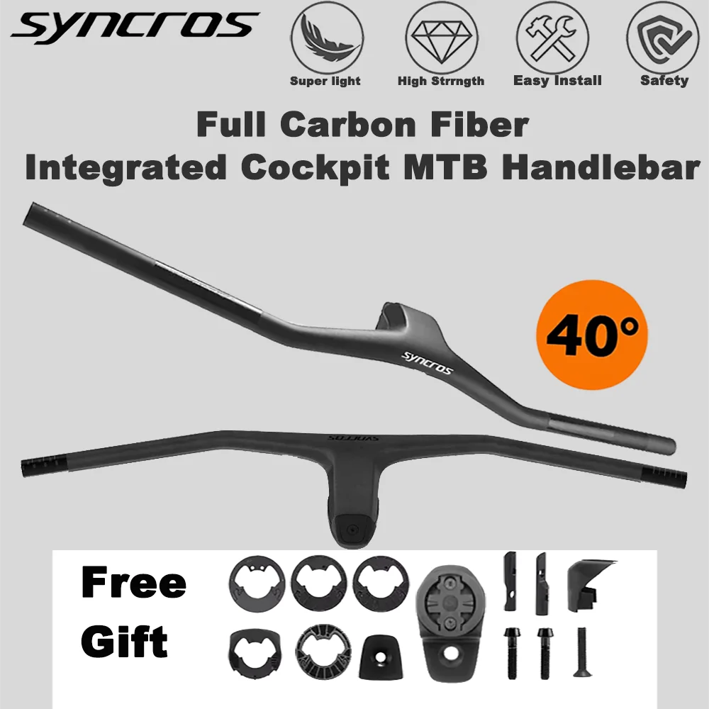 

SYNCROS FRASER IC SL WC For -40degrees Sparks Frame 740MM Full Carbon Fibre Integrated Cockpit MTB Handlebar Titanium screws