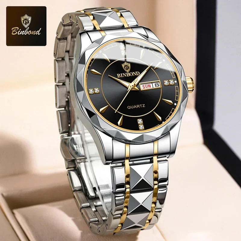 Reloj de negocios BINBONG para hombre, relojes deportivos a prueba de agua para hombre, reloj de lujo de marca superior, reloj de pulsera de cuarzo para hombre, reloj Masculino B5552