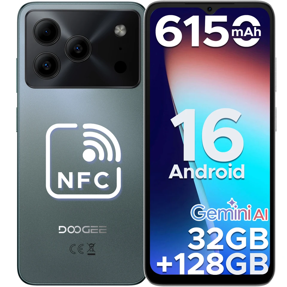 DOOGEE Note56 Pro Smartphone Android 16 Gemini AI 6.56'' Screen