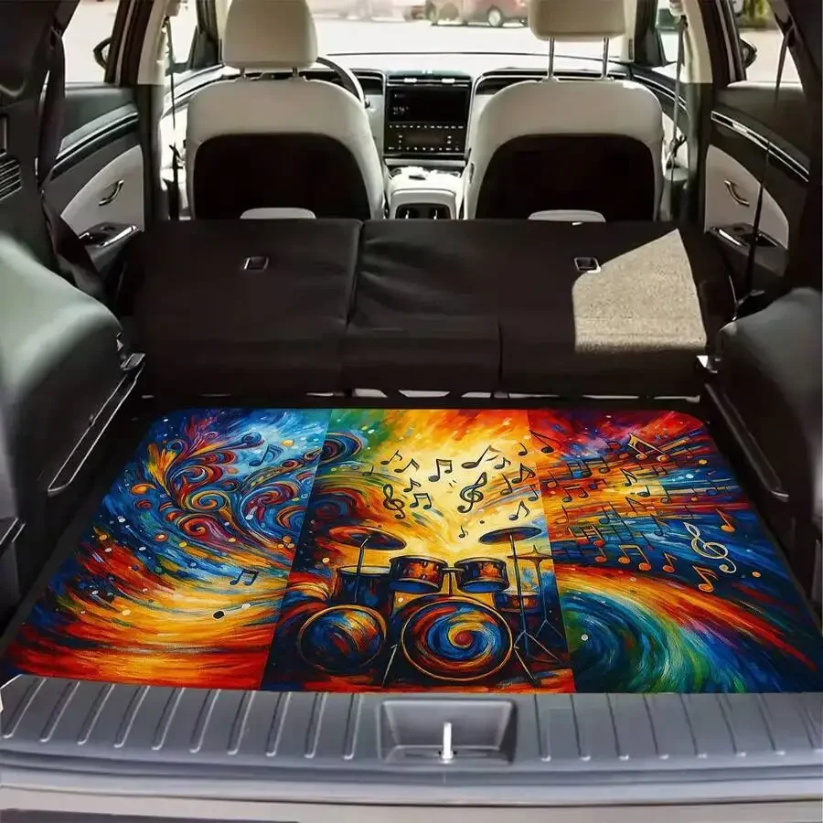 1 Piece, Music-Themed Car Trunk Mat, Printed With Sheet Music And Note Patterns, A Must-Have For Travel, Suitable For Various