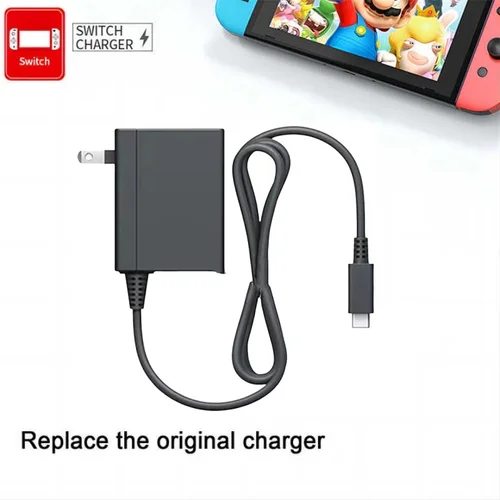 Cargador rápido tipo C de 39W para Nintendo Switch, adaptador de CA con fuente de alimentación de 15V/2.6A para Nintendo Switch/OLED/controlador-enchufe estadounidense