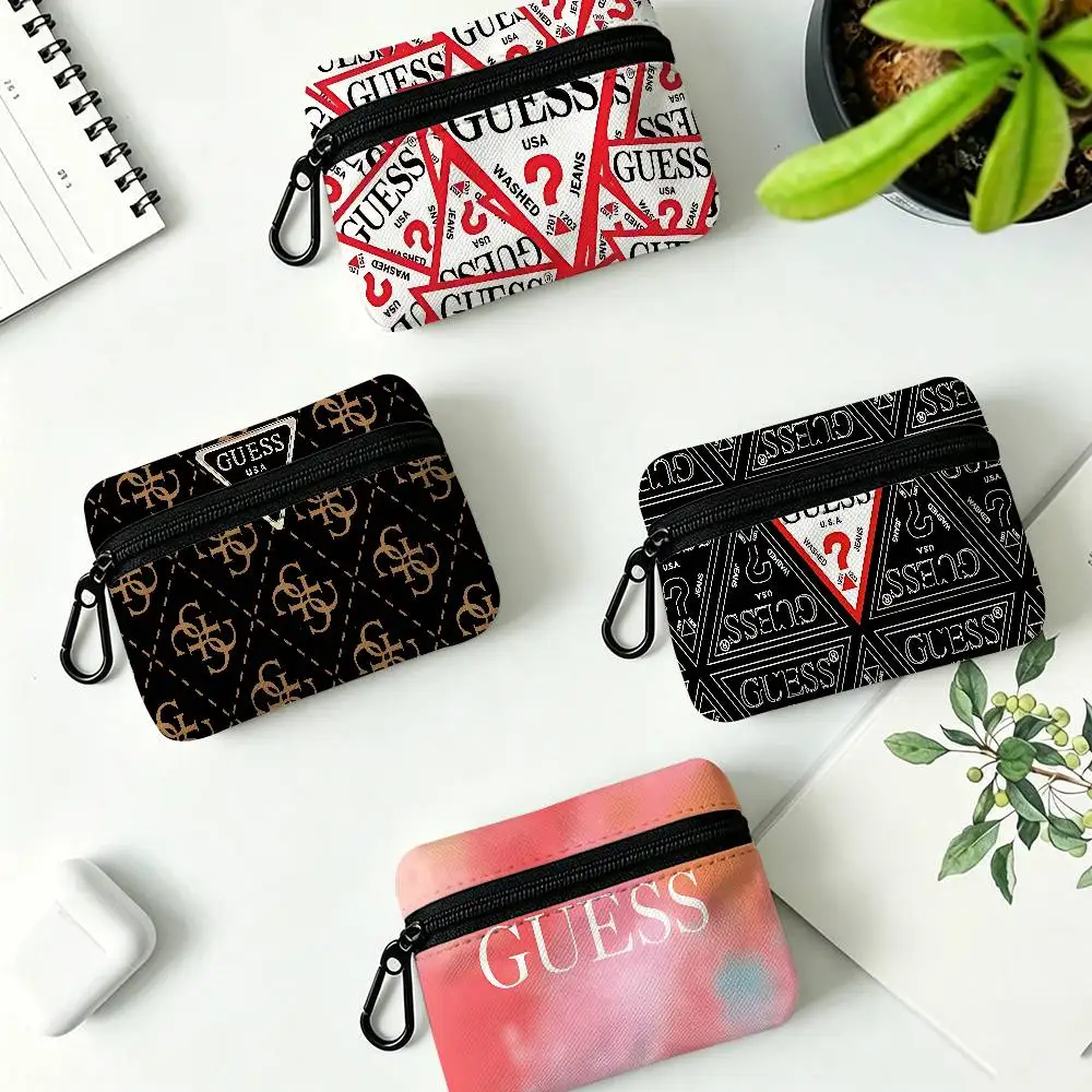 G-Guess Retro-Glam Mini Hanging Oxford Cloth Coin Bag Durable Zipper Key Card Pouch With Carabiner