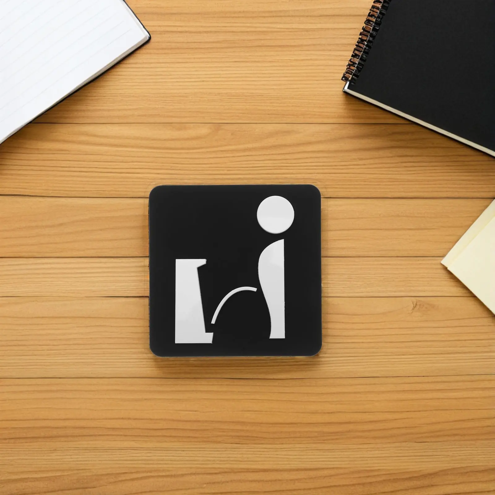 Men Urinal Sign Acrylic Self Adhesive Bathroom Door Sign Waterproof Scratch Resistant Minimalist Wall Decoration Office Hotel
