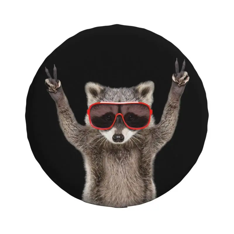 Custom Funny Raccoon Spare Tire Cover for Jeep Grand Cherokee Animals 4WD 4x4 Trailer Car Wheel Protectors 14\