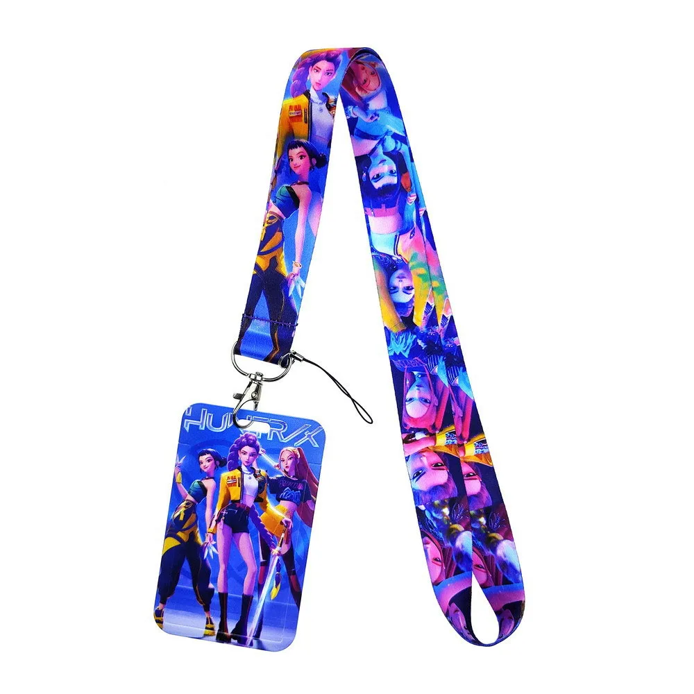 K-POP Witch Hunter Group Fan Merch - Longue lanière de dessin animé Kawaii pour téléphone, porte-carte d'identité, porte-clés, étui pour badges d'étudiant et de travail