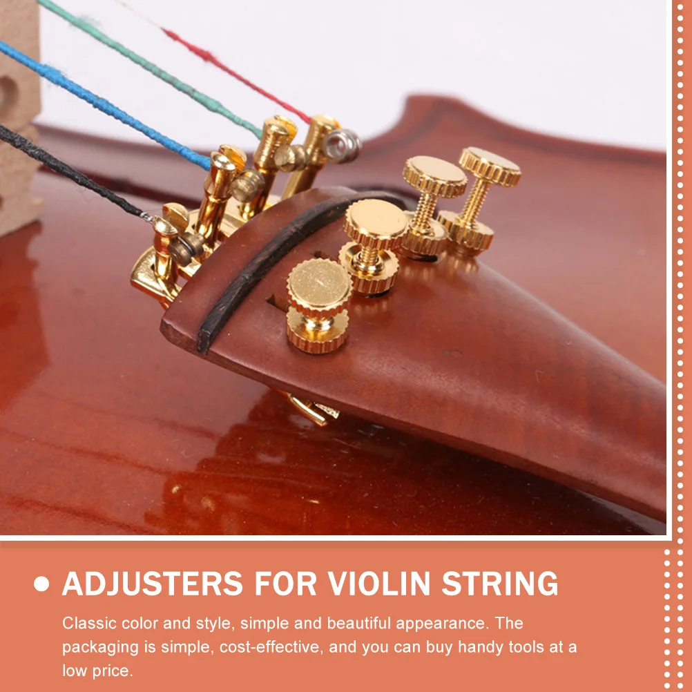 

4 Pcs Violin Trimmer Accessories Fine Tuners for Screw Parts and Golden Fine-tuning