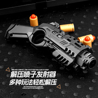 Spray Gun EDC Fired Soft Bullet Pistol Multi Playability Ratchet Flip Decompression Push Slider Fidget Spinner Fingertip Toy