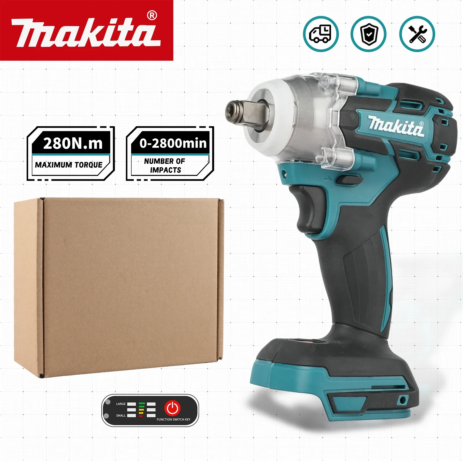 for-makita-dtw285-280nm-max-torque-wrench-ideal-car-tire-replacement-and-agricultural-machinery-maintenance-power-tools