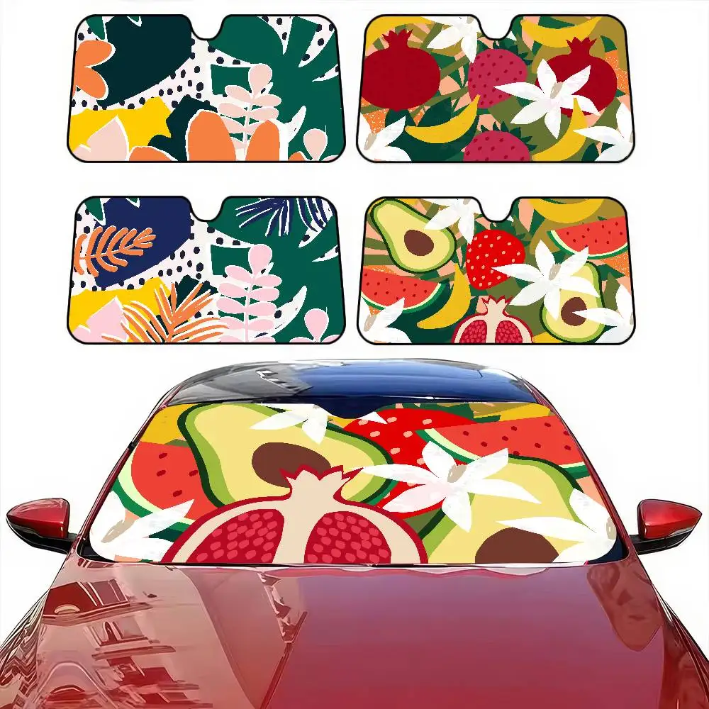 

Artistic Abstract Pattern Car Windshield Sunshade - Novelty Cartoon Foil, 70x130cm, Windshield Cover, Keep Car Cool